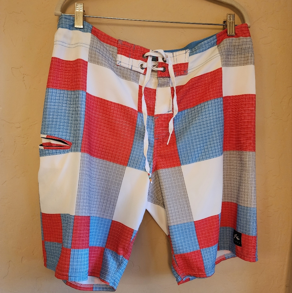 Rusty Red and Blue Board Shorts